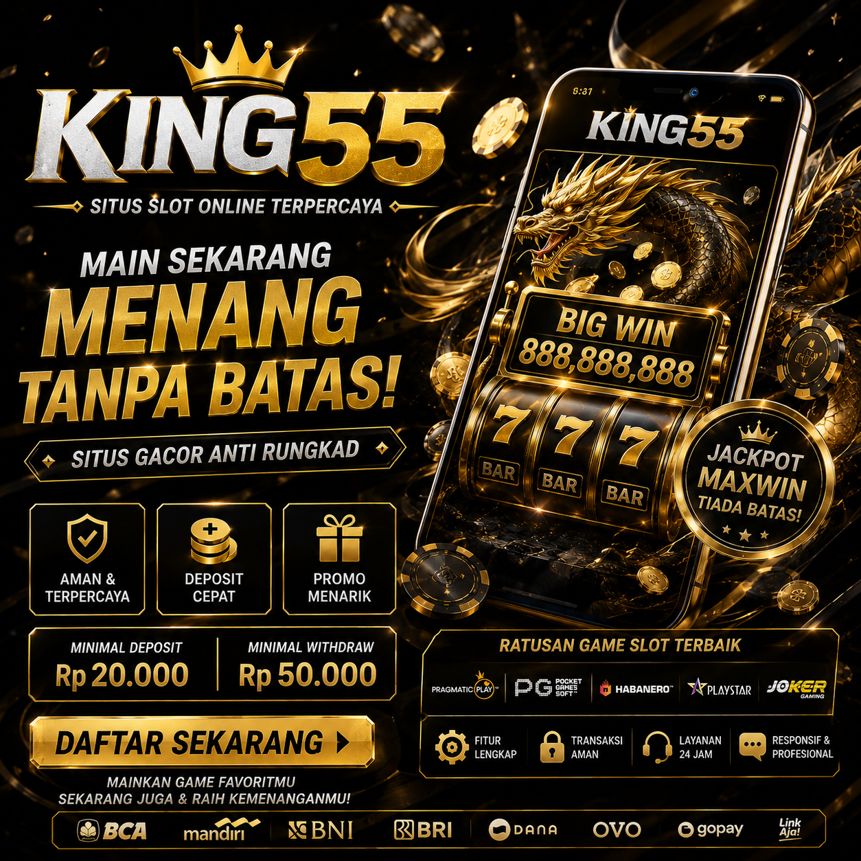 KING55 ' Rekomendasi Terbaik Game Slot88 dengan Akses Cepat dan Mudah Game Online Ternama